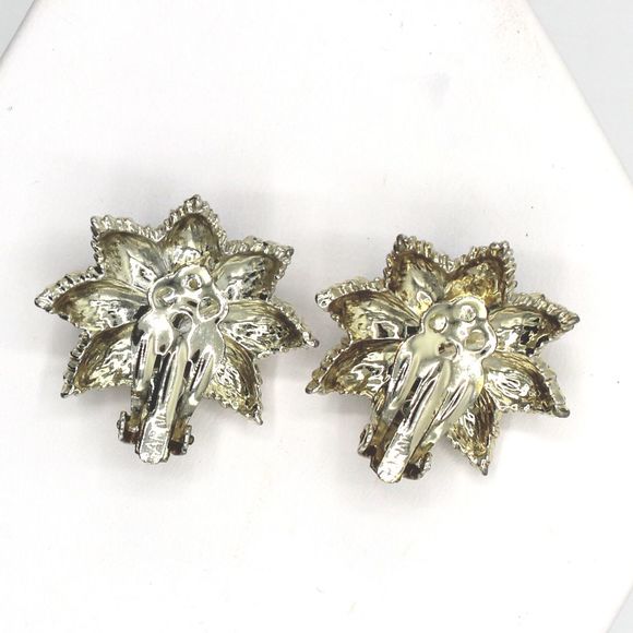 Vintage 1940s Garne Aurora Borealis Blue Swarovski Brooch Earring Jewelry Set - Picture 5 of 11